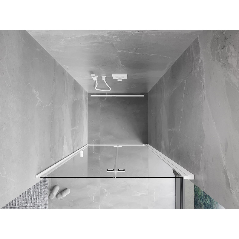 Mexen Mist-F drzwi prysznicowe składane prawe 105 cm, transparent, białe - 8A6-105-000-20-00-P