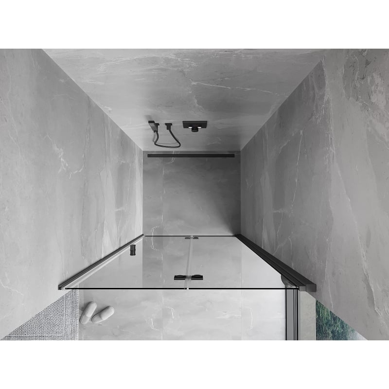 Mexen Mist-F puerta de ducha plegable derecha 60 cm, transparente, gris cañón cepillado - 8A6-060-000-66-00-P