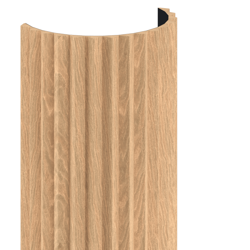 Mexen Ovalo 01 lamele ścienne ryflowane elastyczne 280 x 36 cm, fornir techniczny, Dąb Bielony - S130-280-01-040