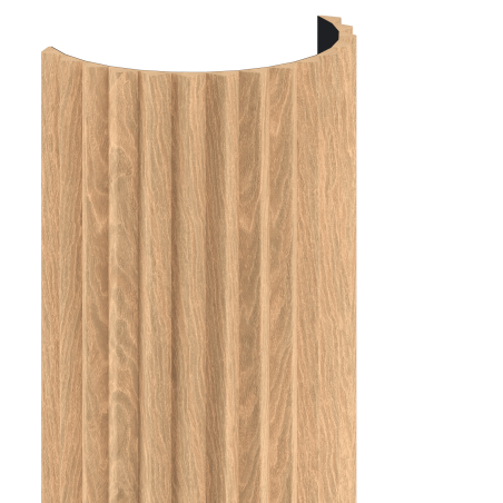 Mexen Ovalo 01 lamele ścienne ryflowane elastyczne 280 x 36 cm, fornir techniczny, Dąb Bielony - S130-280-01-040