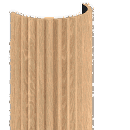 Mexen Ovalo 01 lamele ścienne ryflowane elastyczne 280 x 36 cm, fornir techniczny, Dąb Bielony - S130-280-01-040