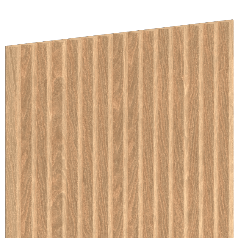 Mexen Ovalo 01 lamele ścienne ryflowane elastyczne 280 x 36 cm, fornir techniczny, Dąb Bielony - S130-280-01-040