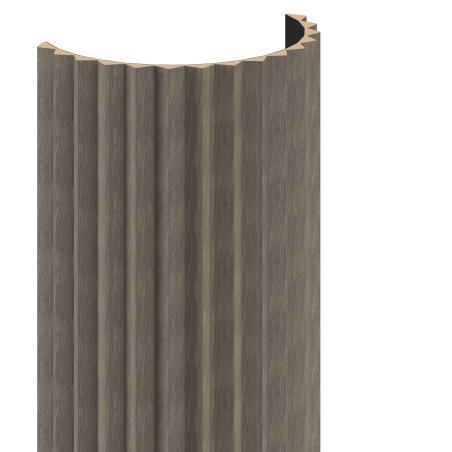 Mexen Ovalo 01 lamele ścienne ryflowane elastyczne 280 x 36 cm, fornir techniczny, Szary Dąb - S130-280-01-043
