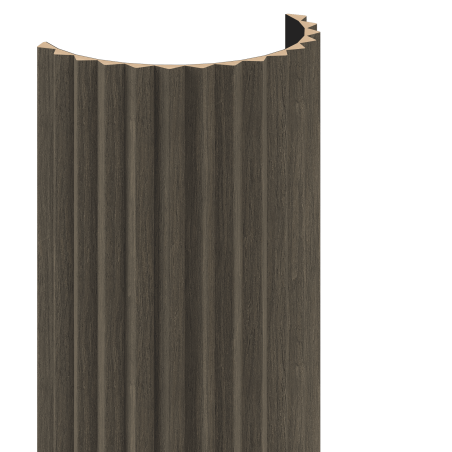 Mexen Ovalo 01 lames murales rainurées flexibles 280 x 36 cm, placage technique, Chêne Mocca - S130-280-01-045