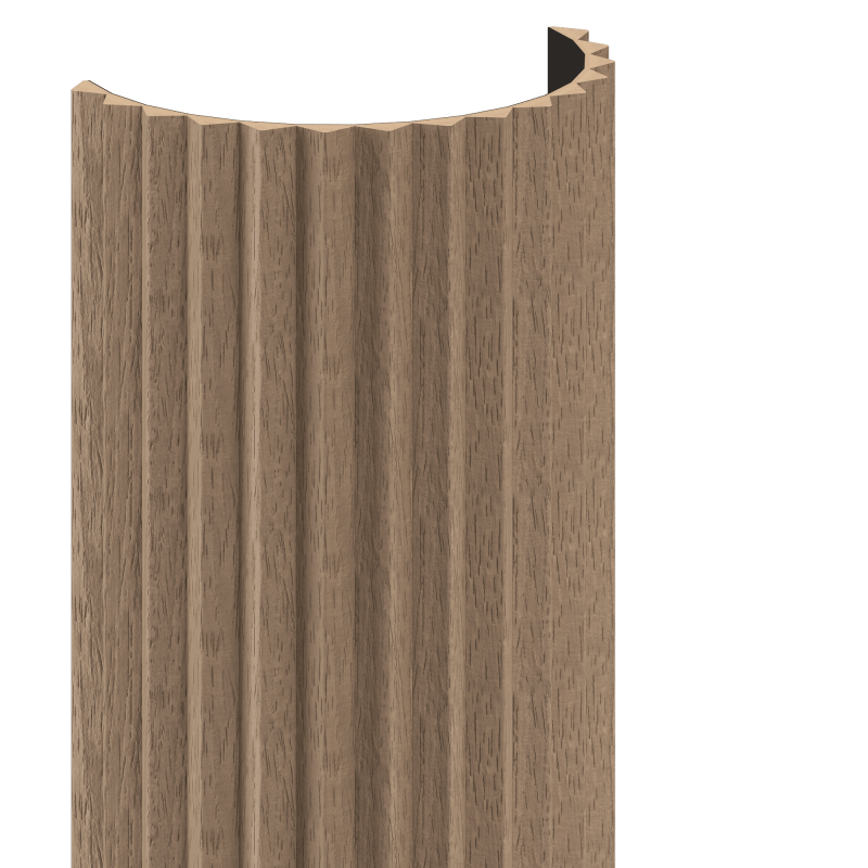 Mexen Ovalo 01 lamele ścienne ryflowane elastyczne 280 x 36 cm, fornir techniczny, Jasny Orzech - S130-280-01-047