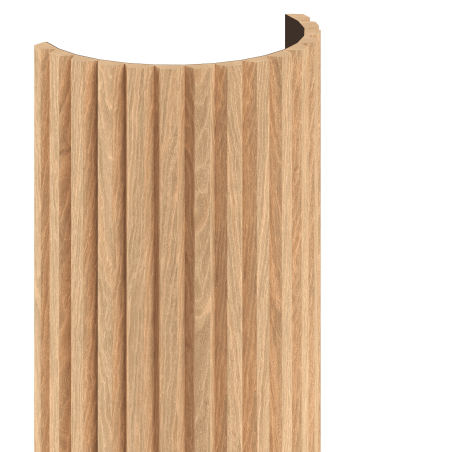 Mexen Ovalo 02 joustavat uritetut seinäpaneelit 280 x 36 cm, tekninen viilu, Vaaleaksi valkaistu tammi - S130-280-02-040