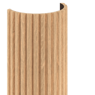 Mexen Ovalo 02 flexibele geribbelde wandpanelen 280 x 36 cm, technisch fineer, Gebleekt Eiken - S130-280-02-040