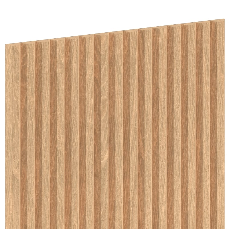 Mexen Ovalo 02 lamele ścienne ryflowane elastyczne 280 x 36 cm, fornir techniczny, Bielony Dąb - S130-280-02-040