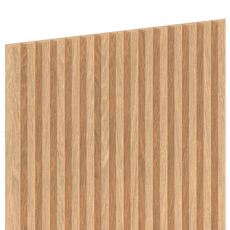 Mexen Ovalo 02 lamele ścienne ryflowane elastyczne 280 x 36 cm, fornir techniczny, Dąb Bielony - S130-280-02-040