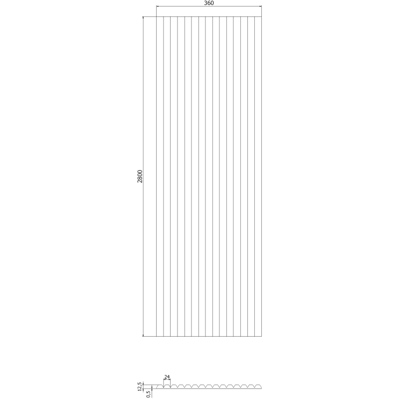 Mexen Ovalo 02 lamele ścienne ryflowane elastyczne 280 x 36 cm, fornir techniczny, Dąb Classic - S130-280-02-041
