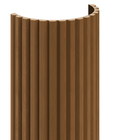 Mexen Ovalo 02 geribbelde flexibele muurpanelen 280 x 36 cm, technisch fineer, Natuurlijk Eiken - S130-280-02-042