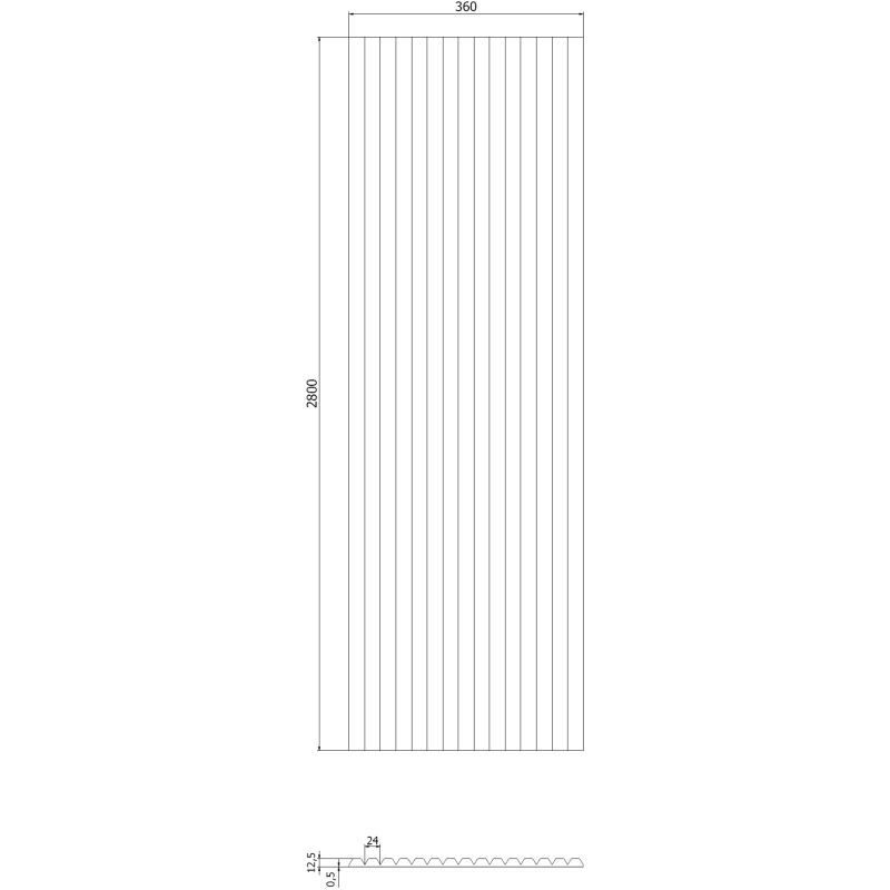 Mexen Ovalo 02 lamele ścienne ryflowane elastyczne 280 x 36 cm, fornir techniczny, Dąb Natural - S130-280-02-042