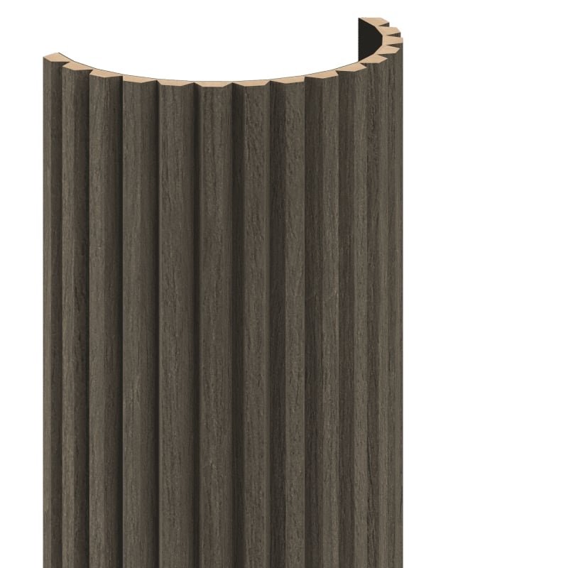 Mexen Ovalo 02 lamelle da parete scanalate flessibili 280 x 36 cm, impiallacciatura tecnica, Rovere Mocca - S130-280-02-045