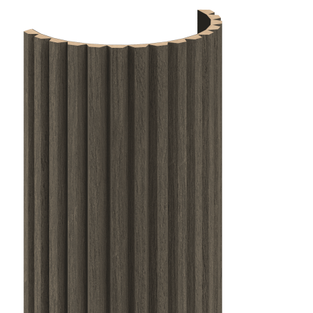 Mexen Ovalo 02 lamelle da parete scanalate flessibili 280 x 36 cm, impiallacciatura tecnica, Rovere Mocca - S130-280-02-045