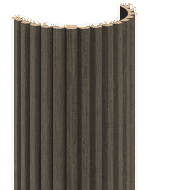 Mexen Ovalo 02 láminas de pared estriadas flexibles 280 x 36 cm, chapa técnica, Roble Mocca - S130-280-02-045