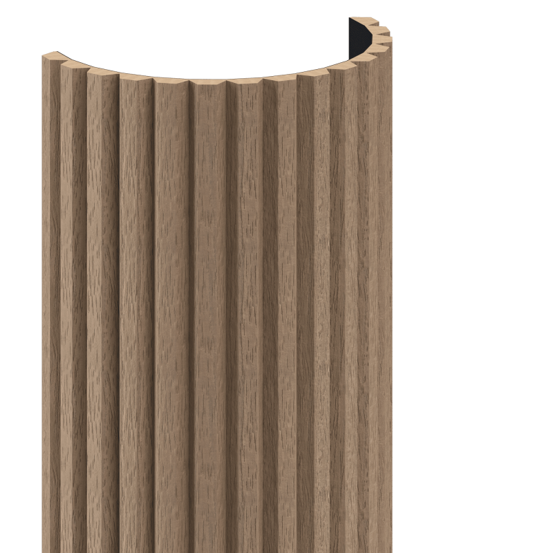 Mexen Ovalo 02 lamele ścienne ryflowane elastyczne 280 x 36 cm, fornir techniczny, Jasny Orzech - S130-280-02-047