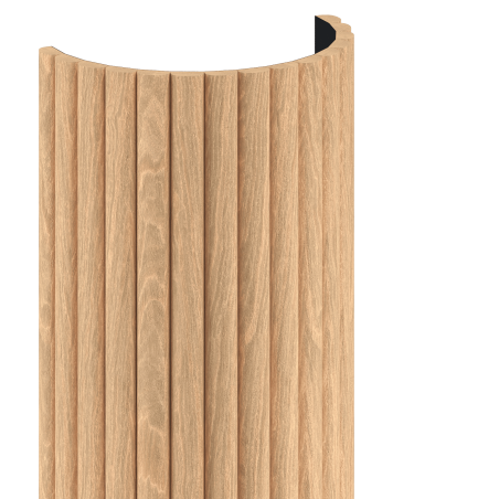 Mexen Ovalo 03 lamele ścienne ryflowane elastyczne 280 x 36 cm, fornir techniczny, Bielony Dąb - S130-280-03-040