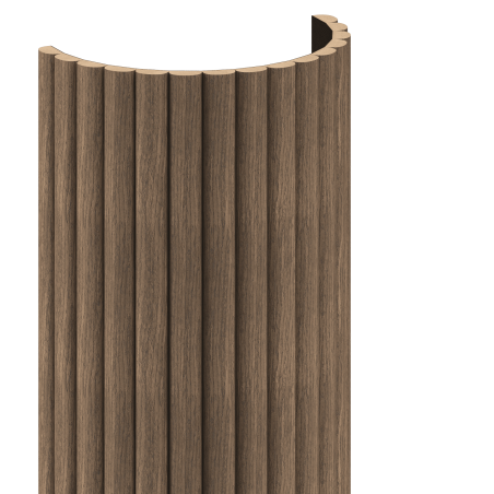 Mexen Ovalo 03 joustavat uritetut seinäpaneelit 280 x 36 cm, tekninen viilu, Tumma Pähkinä - S130-280-03-044