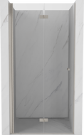 Mexen Mist-F opklapbare douchedeur links 85 cm, transparant, geborsteld nikkel - 8A6-085-000-97-00-L