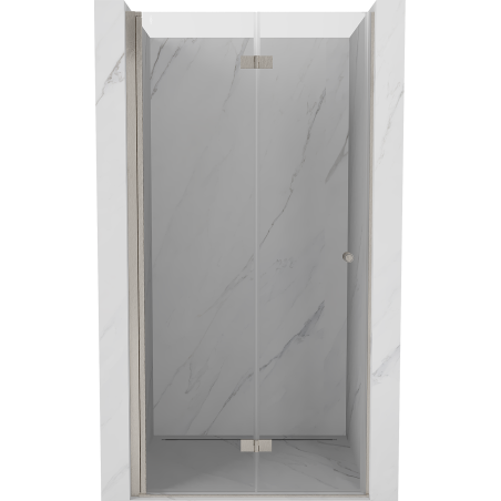 Mexen Mist-F drzwi prysznicowe składane lewe 120 cm, transparent, nikiel szczotkowany - 8A6-120-000-97-00-L