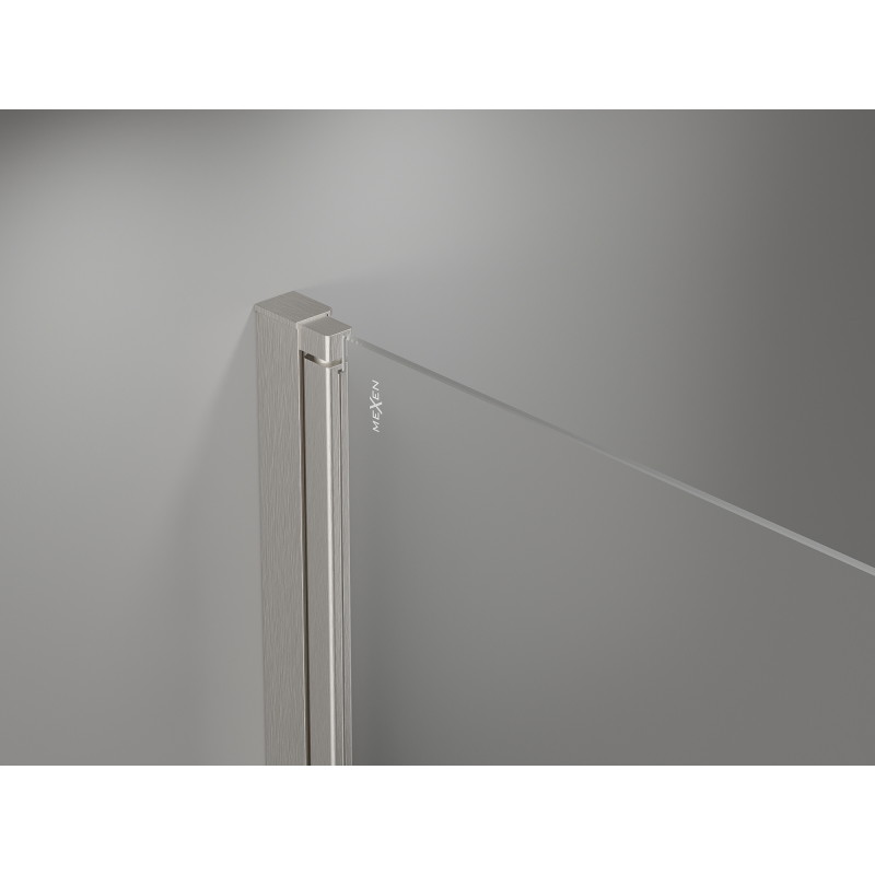 Mexen Mist-F drzwi prysznicowe składane prawe 100 cm, transparent, nikiel szczotkowany - 8A6-100-000-97-00-P