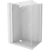 Mexen Mist-F faltbare Duschkabine links 85 x 75 cm, transparent, weiß - 8A6T-085-075-20-00-L