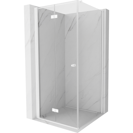 Mexen Mist-F cabina de ducha plegable izquierda 80 x 80 cm, transparente, blanca - 8A6T-080-080-20-00-L