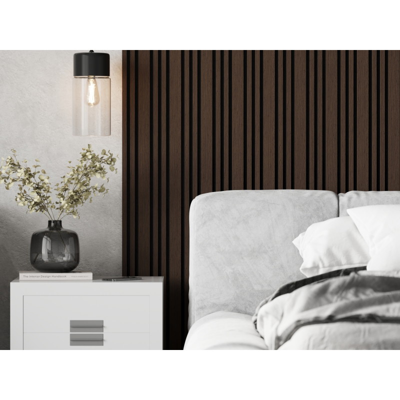 Mexen Lam-F Slim 01 lamele ścienne akustyczne 280 x 36,5 cm, filc 9 mm, fornir techniczny, Dąb Mocca  - S107-280-01-045