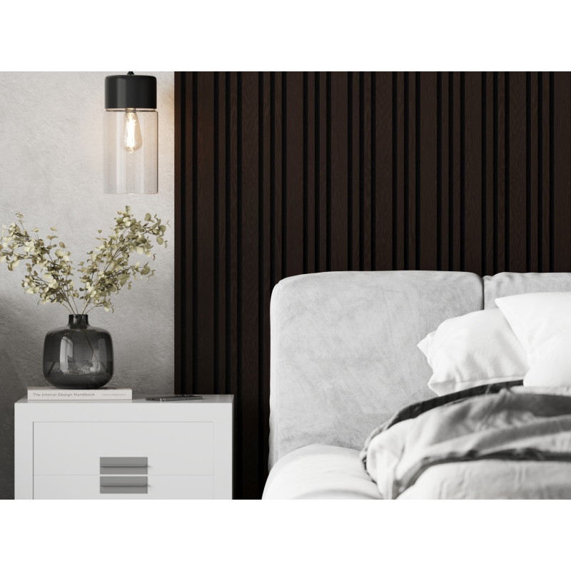 Mexen Lam-F Slim 01 lamele ścienne akustyczne 280 x 36,5 cm, filc 9 mm, fornir techniczny, Czarny Dąb - S107-280-01-046