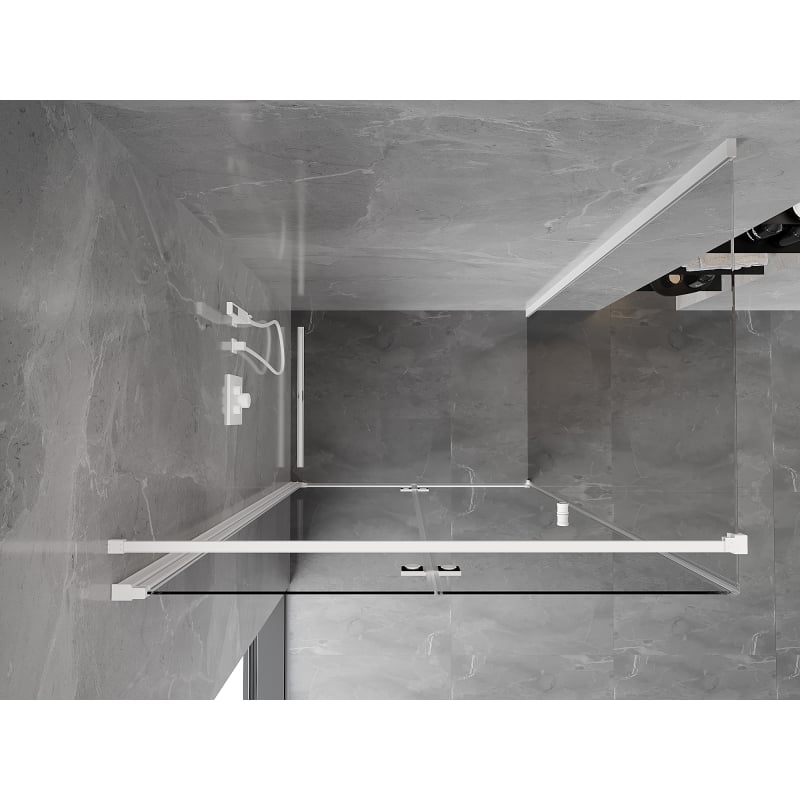 Mexen Mist-F cabine de duche dobrável esquerda 110 x 95 cm, transparente, branca - 8A6T-110-095-20-00-L