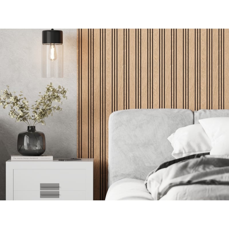 Mexen Lam-F Nano 01 Akustik-Wandpaneele 280 x 32,4 cm, Filz 5 mm, technisches Furnier, Gebleichte Eiche - S108-280-01-040