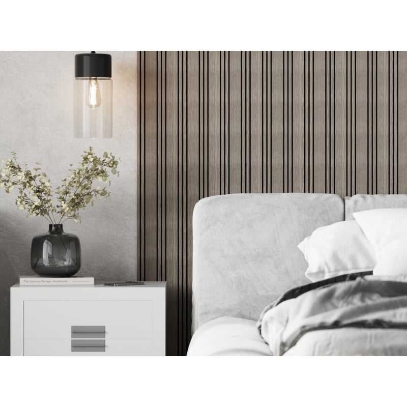Mexen Lam-F Nano 01 Akustische Wandpaneele 280 x 32,4 cm, Filz 5 mm, technisches Furnier, Graue Eiche - S108-280-01-043