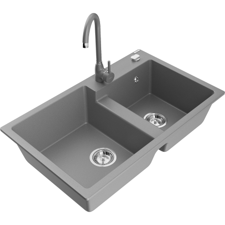 Mexen Tomas granit-Ëvier mat 2-Kummer mat Kichendën Telma, gro - 6516-71-670200-71