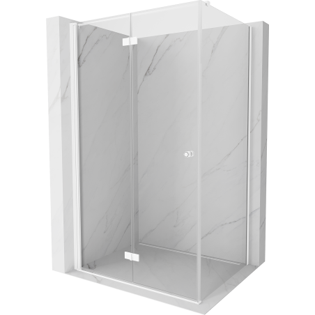 Mexen Mist-F folding shower cabin left 75 x 120 cm, transparent, white - 8A6T-075-120-20-00-L