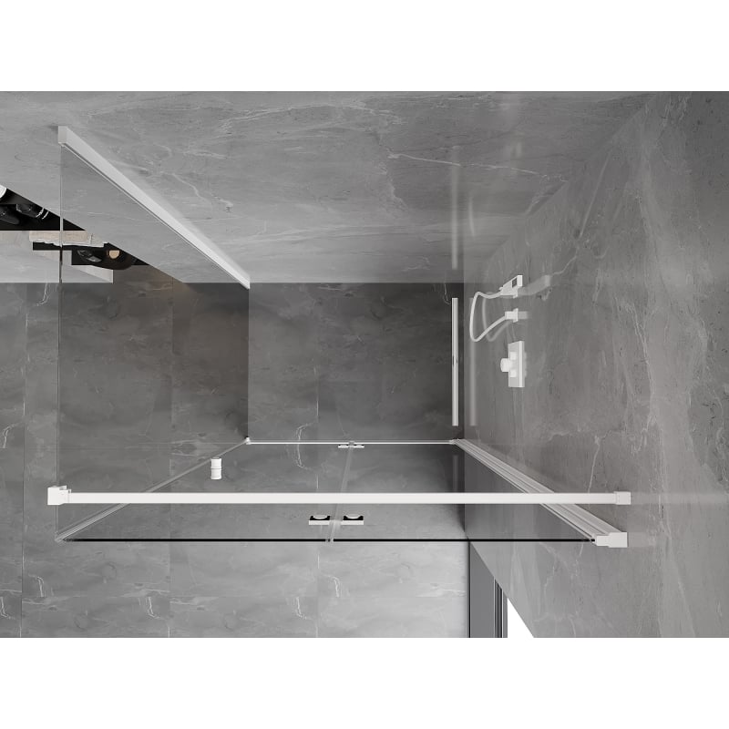 Mexen Mist-F cabine de douche pliante droite 100 x 70 cm, transparent, blanc - 8A6T-100-070-20-00-P