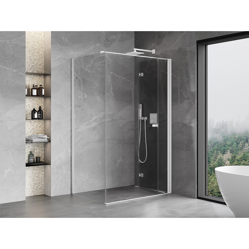 Mexen Mist-F kabina prysznicowa składana prawa 115 x 95 cm, transparent, biała - 8A6T-115-095-20-00-P
