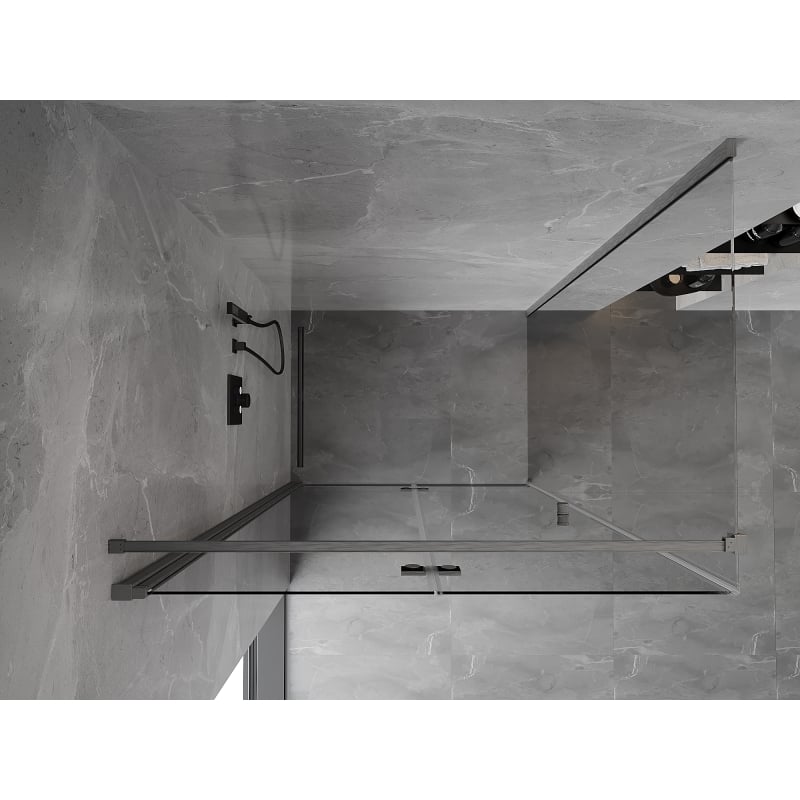 Mexen Mist-F cabine de douche pliante gauche 115 x 75 cm, transparent, gris métallisé brossé - 8A6T-115-075-66-00-L