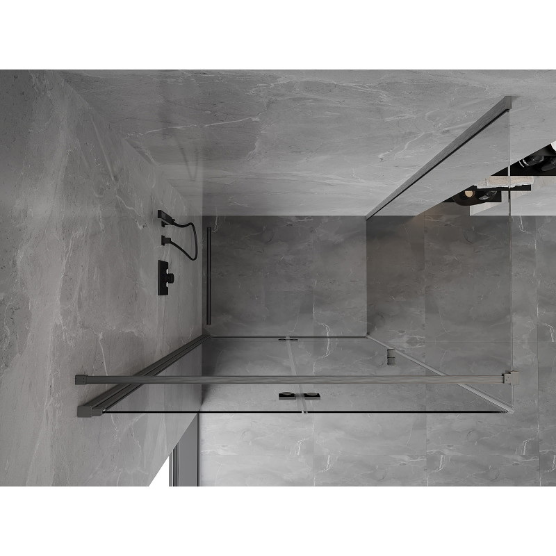 Mexen Mist-F cabina de ducha plegable izquierda 120 x 95 cm, transparente, gris pistola cepillado - 8A6T-120-095-66-00-L