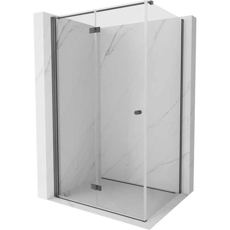 Mexen Mist-F inklapbare douchecabine links 120 x 95 cm, transparant, geborsteld geweergrijs - 8A6T-120-095-66-00-L
