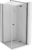 Mexen Mist-F salokāma dušas kabīne labā 85 x 85 cm, caurspīdīga, birste pelēka - 8A6T-085-085-66-00-P