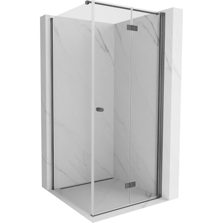 Mexen Mist-F cabina de ducha plegable derecha 120 x 120 cm, transparente, gris cañón cepillado - 8A6T-120-120-66-00-P
