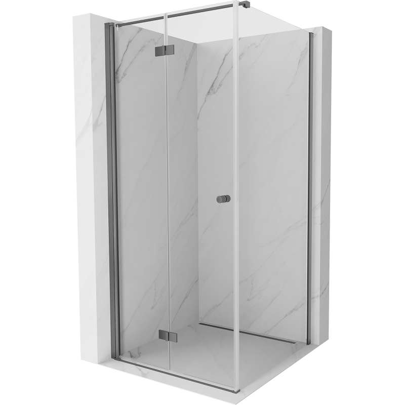 Mexen Mist-F kabina prysznicowa składana lewa 80 x 80 cm, transparent, gun metal - 8A6T-080-080-95-00-L
