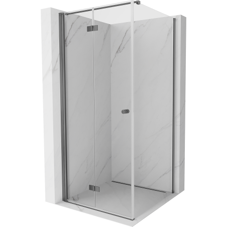 Mexen Mist-F kabina prysznicowa składana lewa 80 x 80 cm, transparent, gun metal - 8A6T-080-080-95-00-L