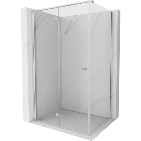 Mexen Mist-F preklopna tuš kabina lijeva 90 x 80 cm, prozirna, brušeni nikal - 8A6T-090-080-97-00-L