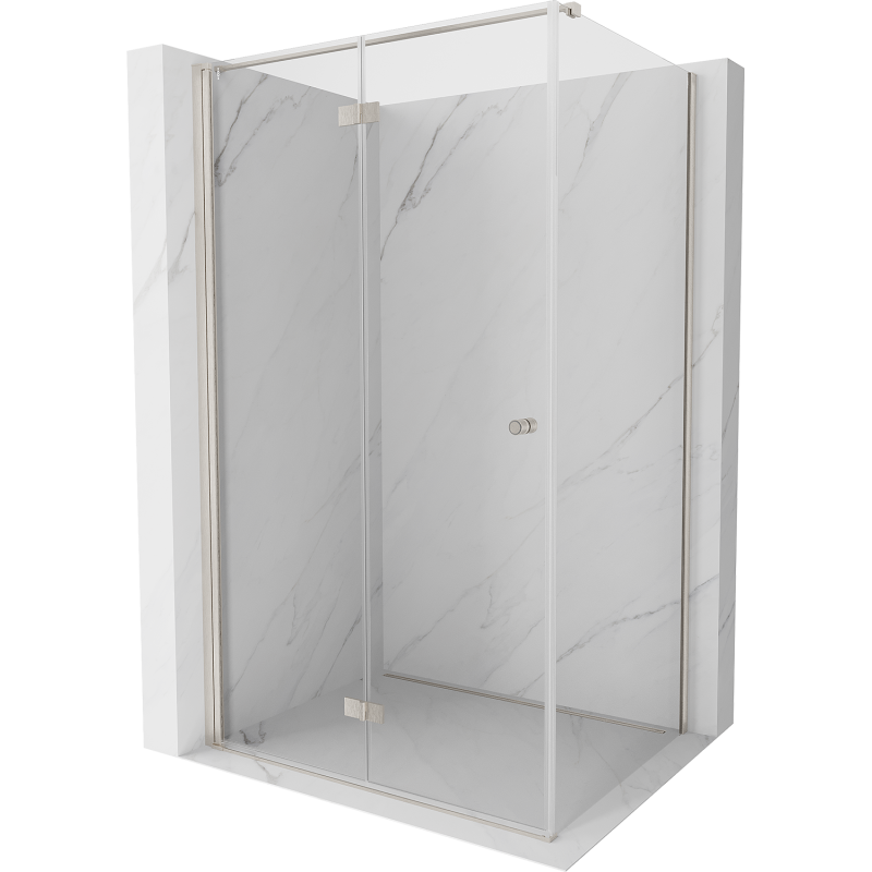 Mexen Mist-F inklapbare douchecabine links 115 x 85 cm, transparant, geborsteld nikkel - 8A6T-115-085-97-00-L