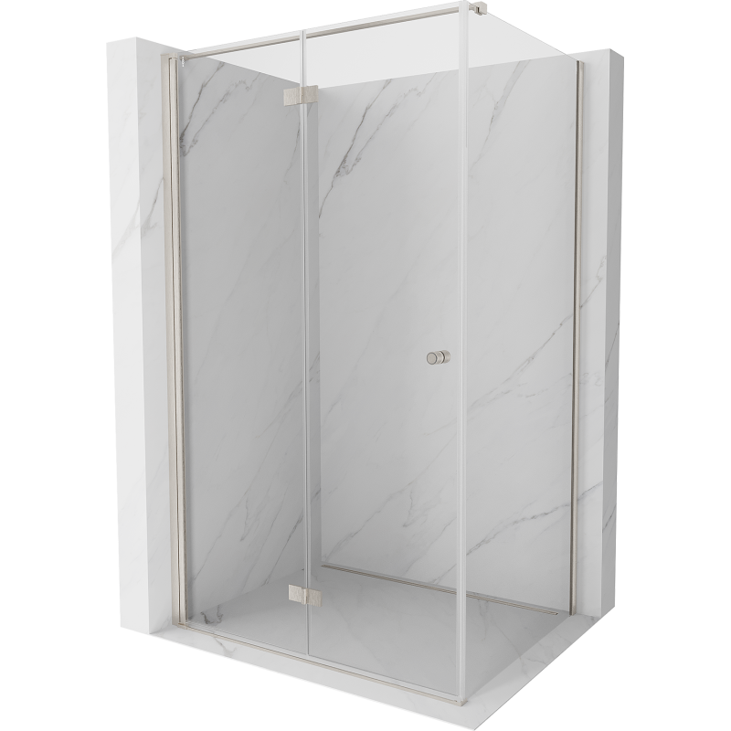 Mexen Mist-F kokkupandav dušinurk vasak 100 x 95 cm, läbipaistev, harjatud nikkel - 8A6T-100-095-97-00-L