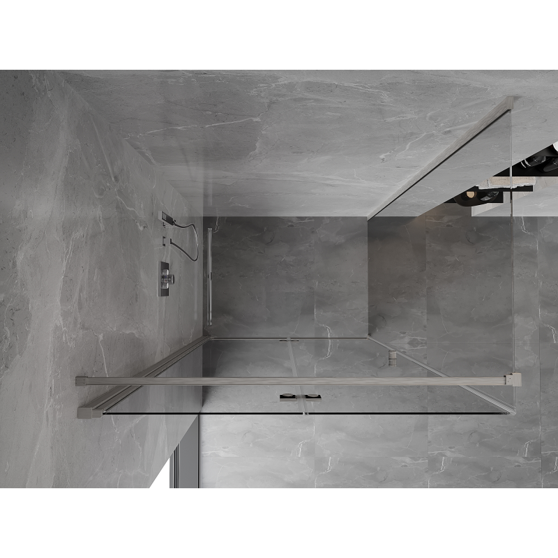 Mexen Mist-F cabine de duche dobrável à esquerda 115 x 95 cm, transparente, níquel escovado - 8A6T-115-095-97-00-L