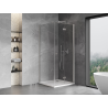 Mexen Mist-F cabina doccia pieghevole destra 75 x 75 cm, trasparente, nichel spazzolato - 8A6T-075-075-97-00-P