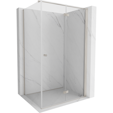 Mexen Mist-F taitettava suihkukaappi oikea 110 x 75 cm, läpinäkyvä, harjattu nikkeli - 8A6T-110-075-97-00-P