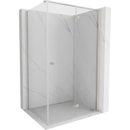 Mexen Mist-F cabina doccia pieghevole destra 105 x 120 cm, trasparente, nichel spazzolato - 8A6T-105-120-97-00-P